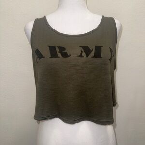 Wet Seal Army Green and Black Tank Top